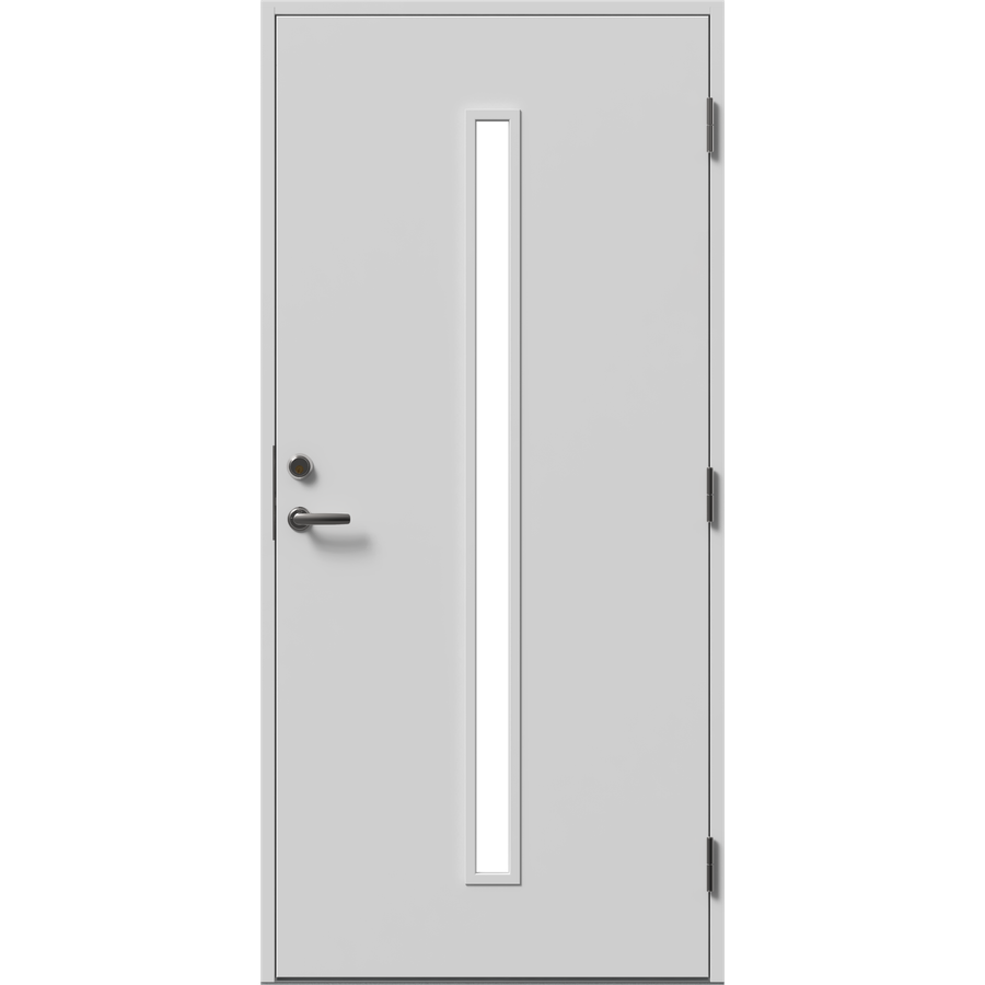 Facadedør - 1 vertikal rude