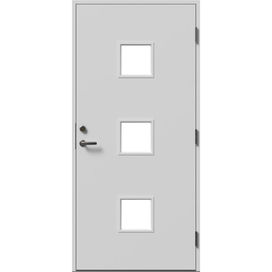 Facadedør - 3 kvadratiske ruder