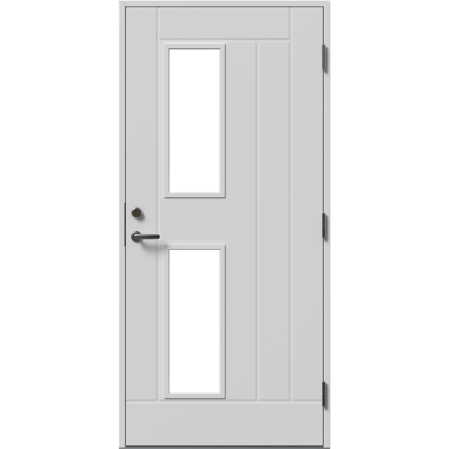 Facadedør - 2 ruder med paneler