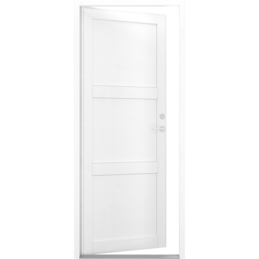 Facadedør - 3 fyldninger - åben